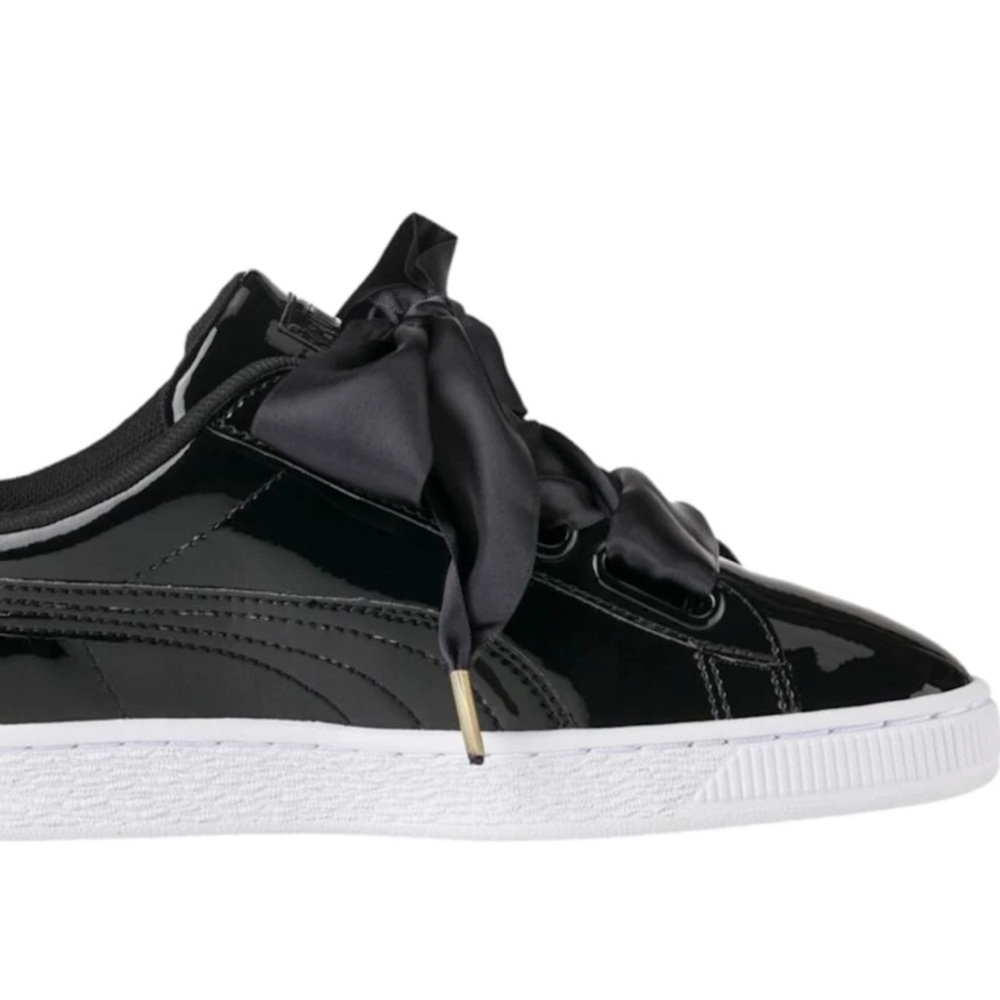 Puma Basket Heart Sneaker - Patent Black - SZ 8.5